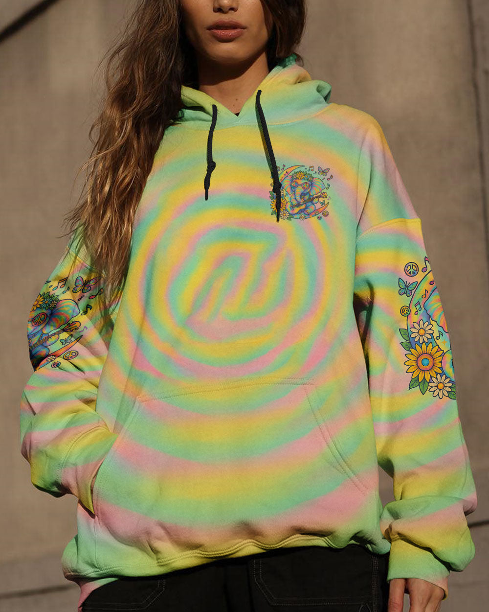 WHISPER WORDS OF WISDOM LET IT BE ELEPHANT TIE DYE  ALL OVER PRINT  - TLNZ1606252