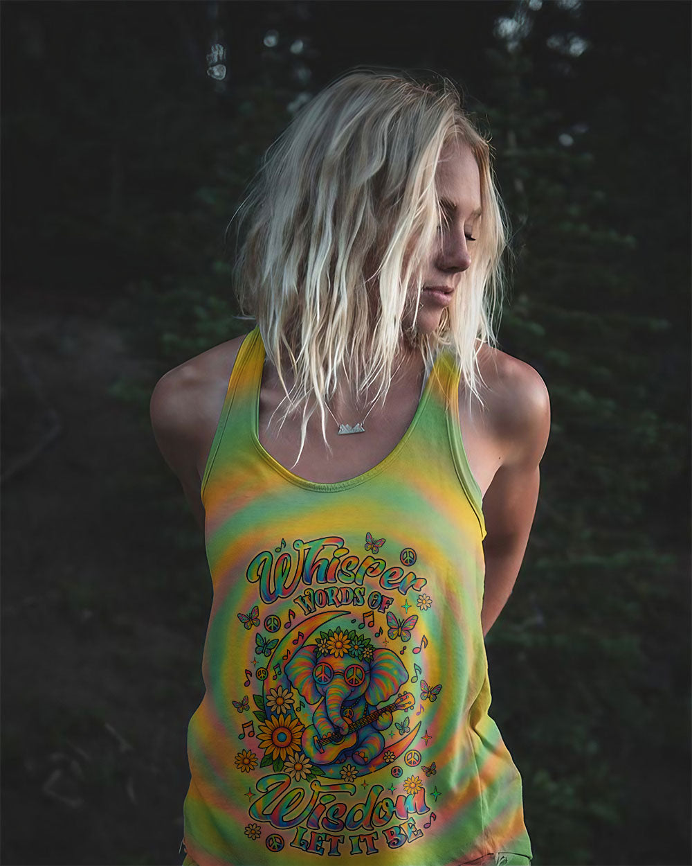 WHISPER WORDS OF WISDOM LET IT BE ELEPHANT TIE DYE  ALL OVER PRINT  - TLNZ1606252