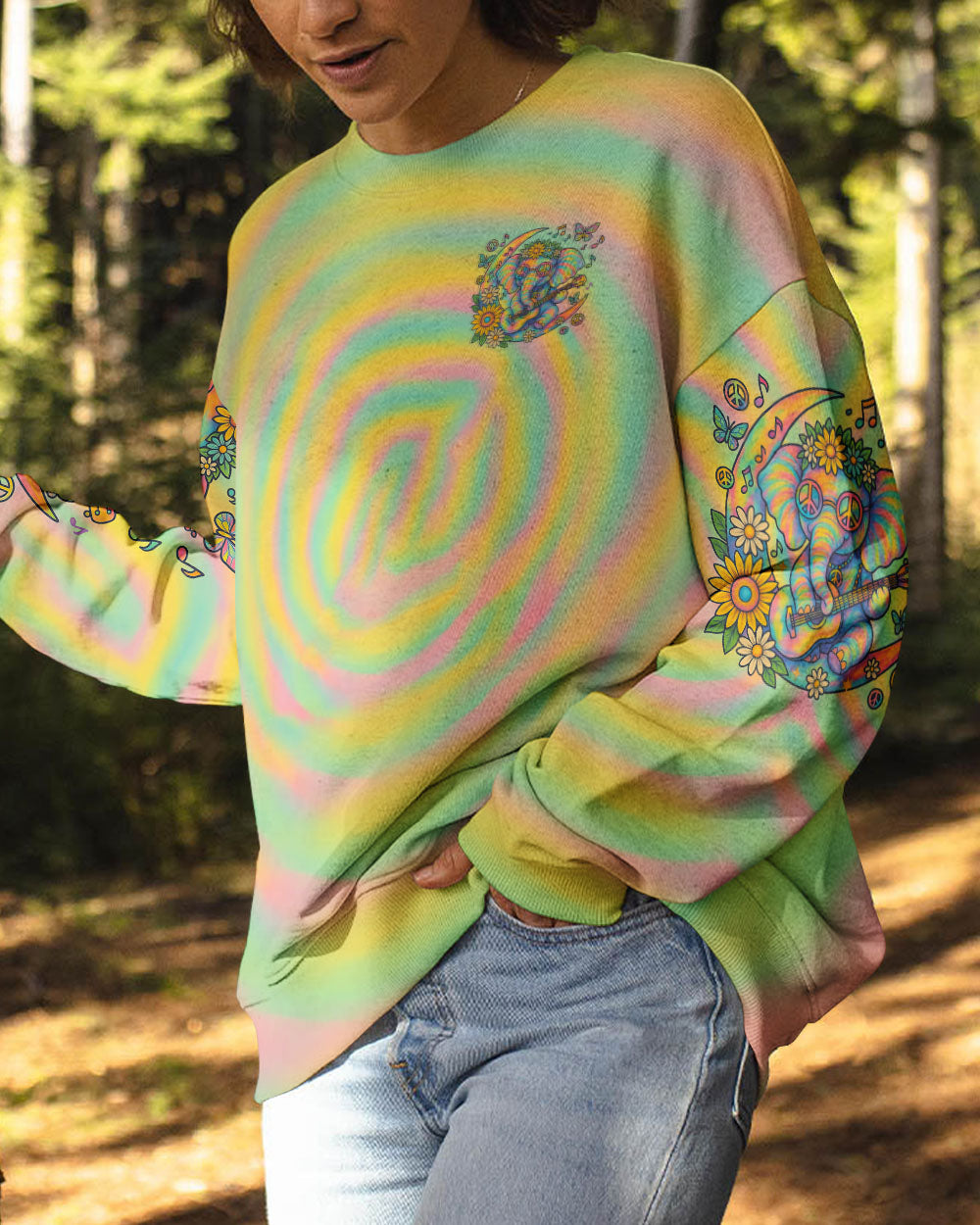WHISPER WORDS OF WISDOM LET IT BE ELEPHANT TIE DYE  ALL OVER PRINT  - TLNZ1606252