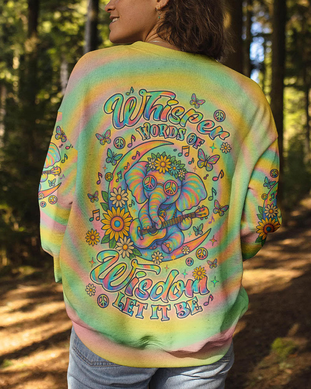 WHISPER WORDS OF WISDOM LET IT BE ELEPHANT TIE DYE  ALL OVER PRINT  - TLNZ1606252