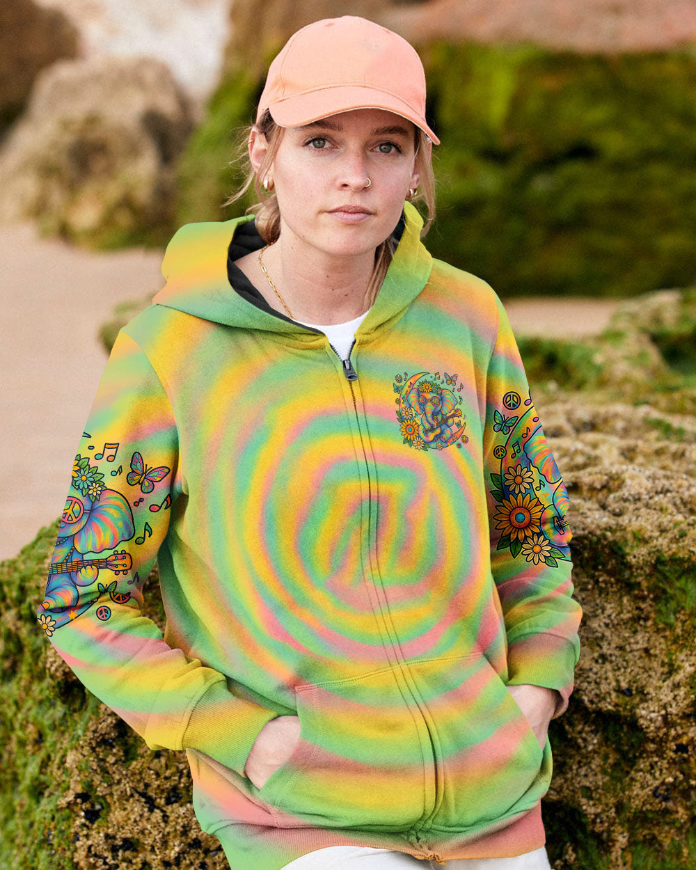 WHISPER WORDS OF WISDOM LET IT BE ELEPHANT TIE DYE  ALL OVER PRINT  - TLNZ1606252