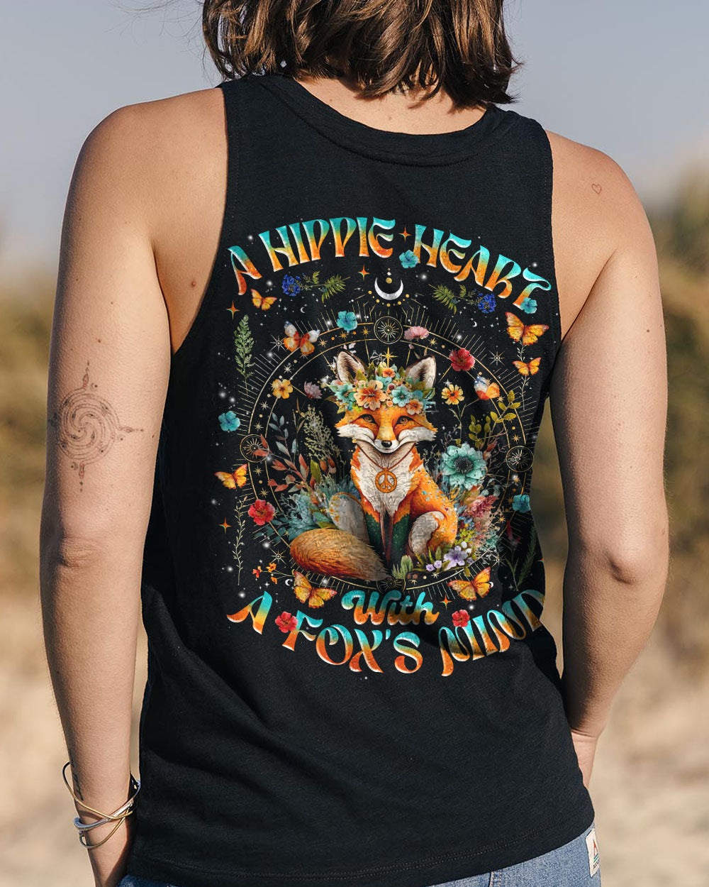 A HIPPIE HEART WITH A FOX'S MIND ALL OVER PRINT -  TLNZ1607251
