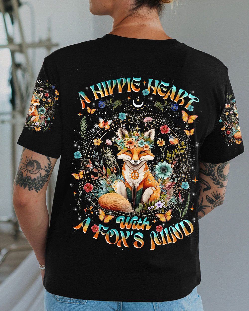 A HIPPIE HEART WITH A FOX'S MIND ALL OVER PRINT -  TLNZ1607251