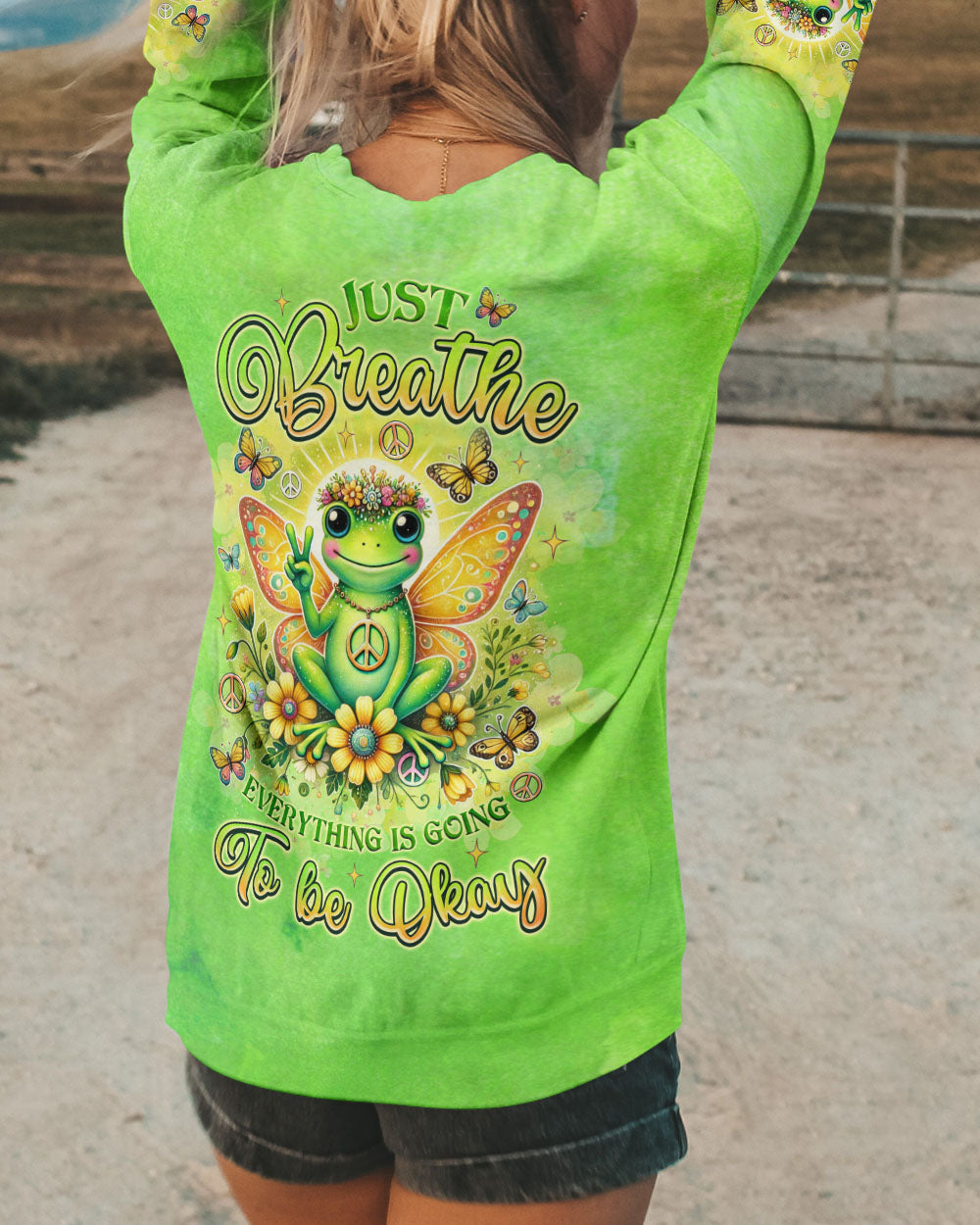 JUST BREATHE FROG ALL OVER PRINT  - TLNZ1701253