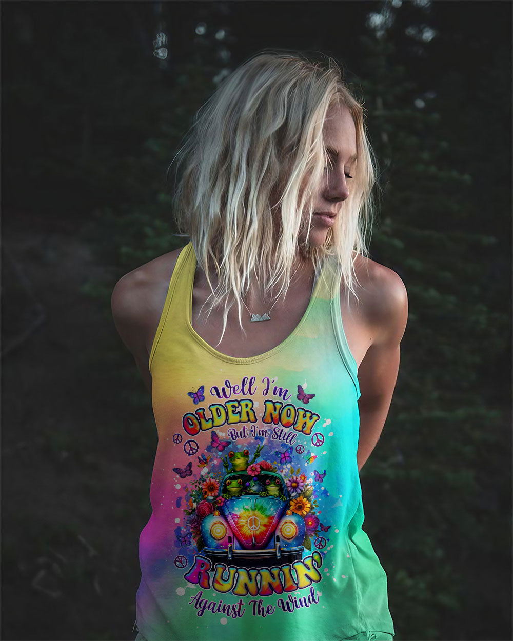 RUNNING AGAINST THE WIND FROG TIE DIE ALL OVER PRINT - TLNZ1704245