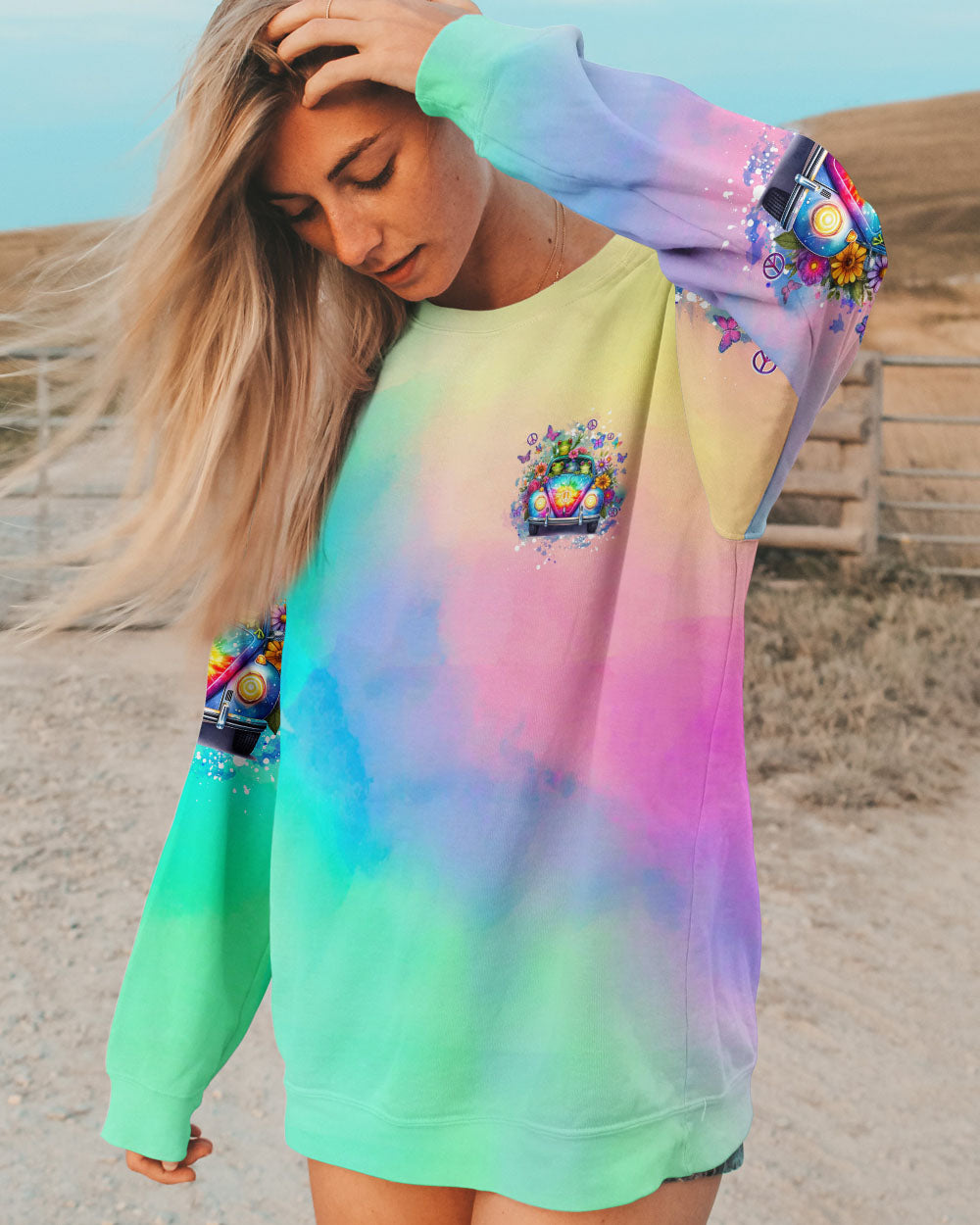 RUNNING AGAINST THE WIND FROG TIE DIE ALL OVER PRINT - TLNZ1704245