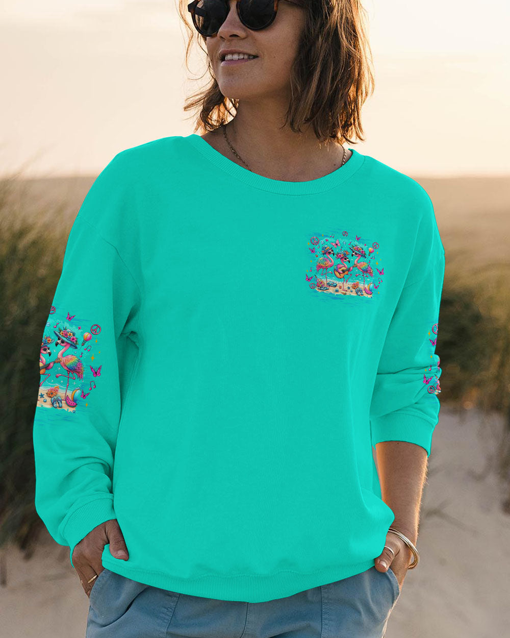 I'M SO HAPPY TO LIVE FLAMINGO ALL OVER PRINT - TLNZ1706244