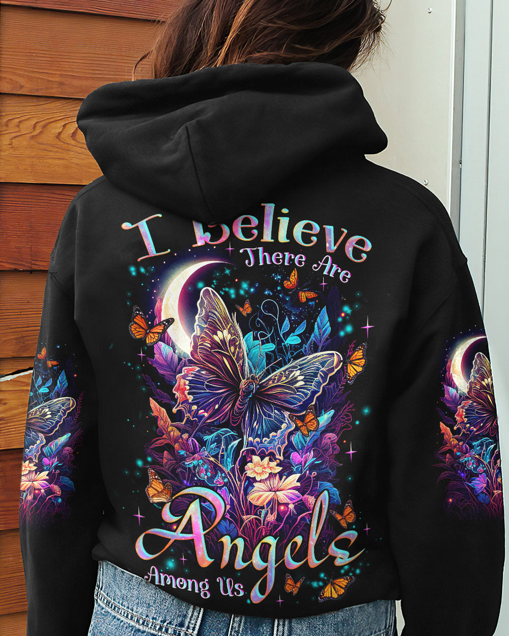I BELIEVE THERE ARE ANGELS AMONG US BUTTERFLY ALL OVER PRINT - TLNZ1707231