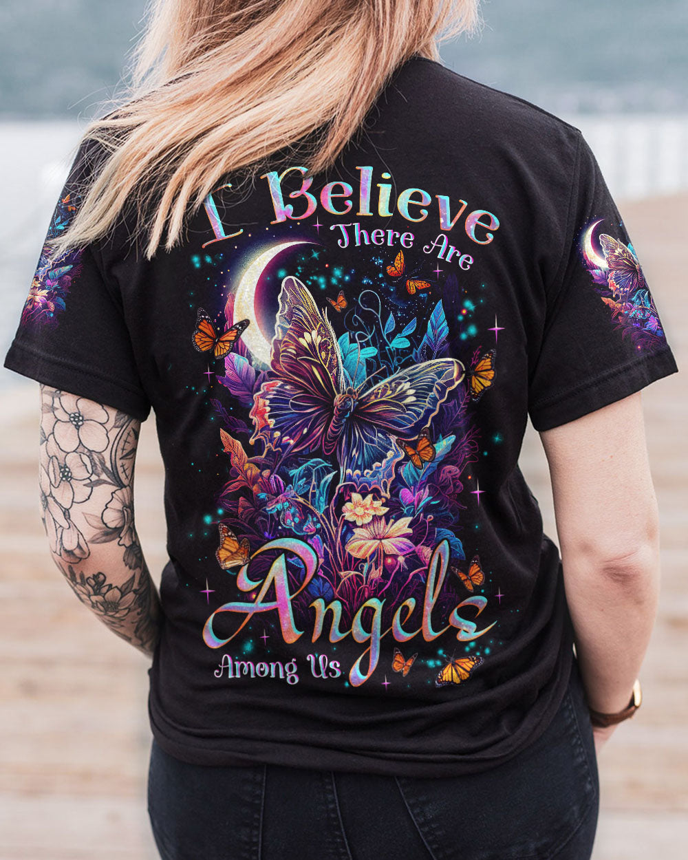 I BELIEVE THERE ARE ANGELS AMONG US BUTTERFLY ALL OVER PRINT - TLNZ1707231