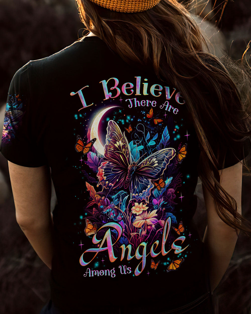 I BELIEVE THERE ARE ANGELS AMONG US BUTTERFLY ALL OVER PRINT - TLNZ1707231