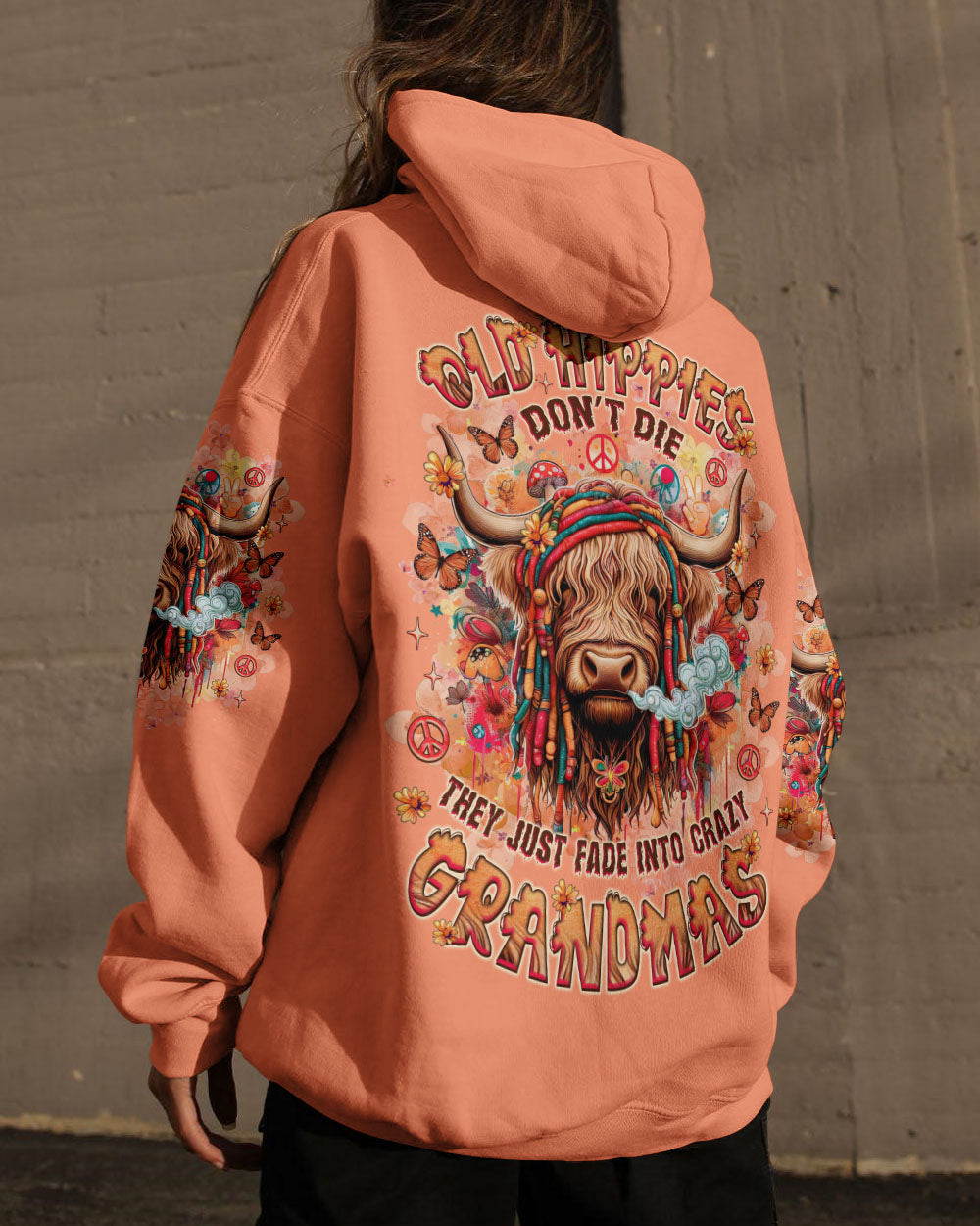 OLD HIPPIES COW ALL OVER PRINT  -  TLNZ1707252