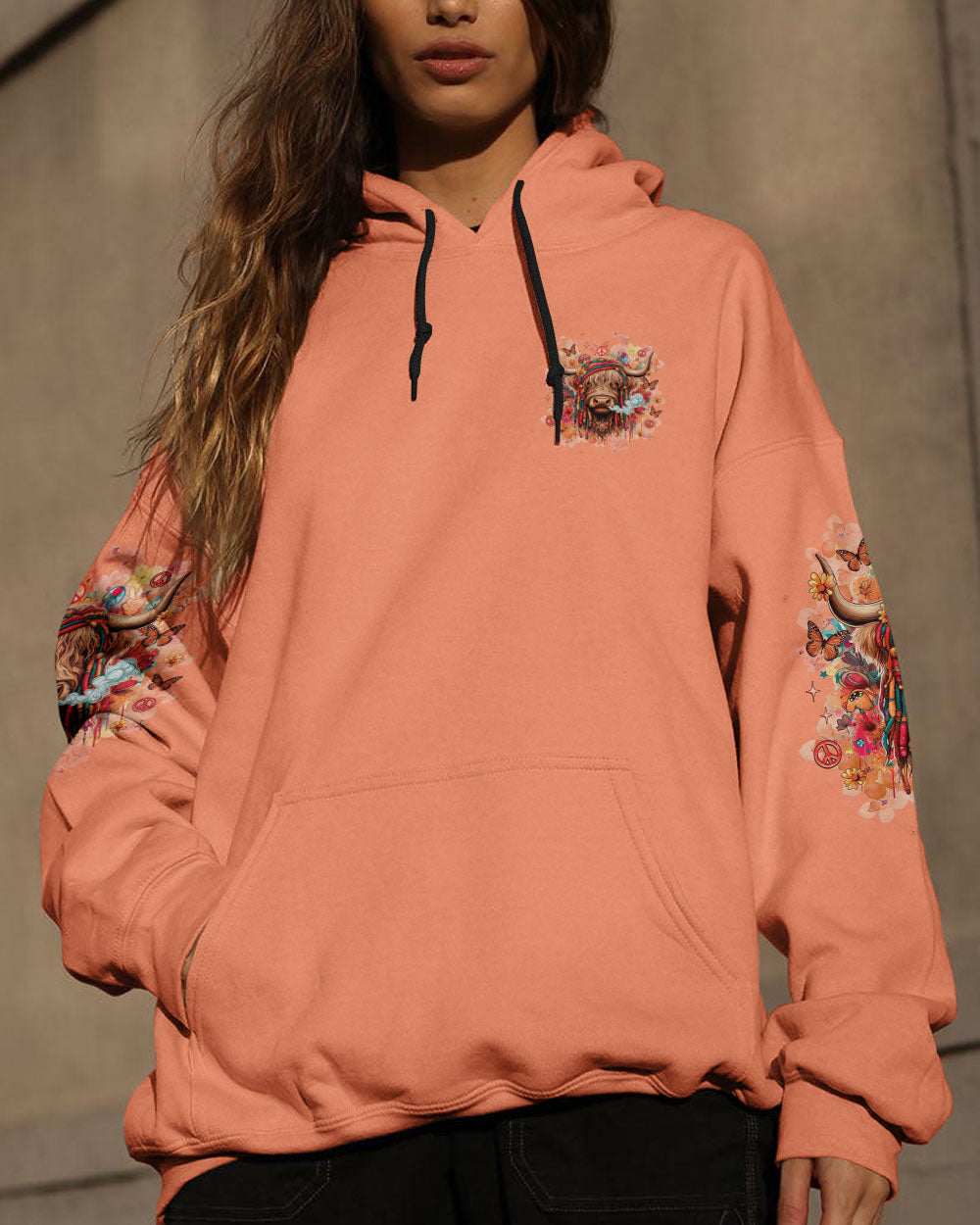 OLD HIPPIES COW ALL OVER PRINT  -  TLNZ1707252
