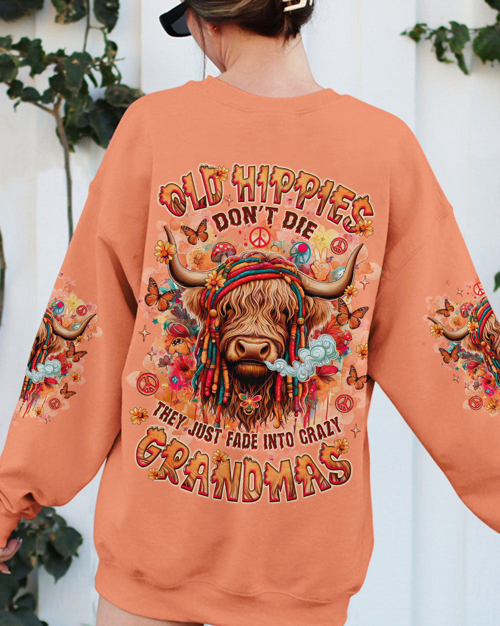 OLD HIPPIES COW ALL OVER PRINT  -  TLNZ1707252
