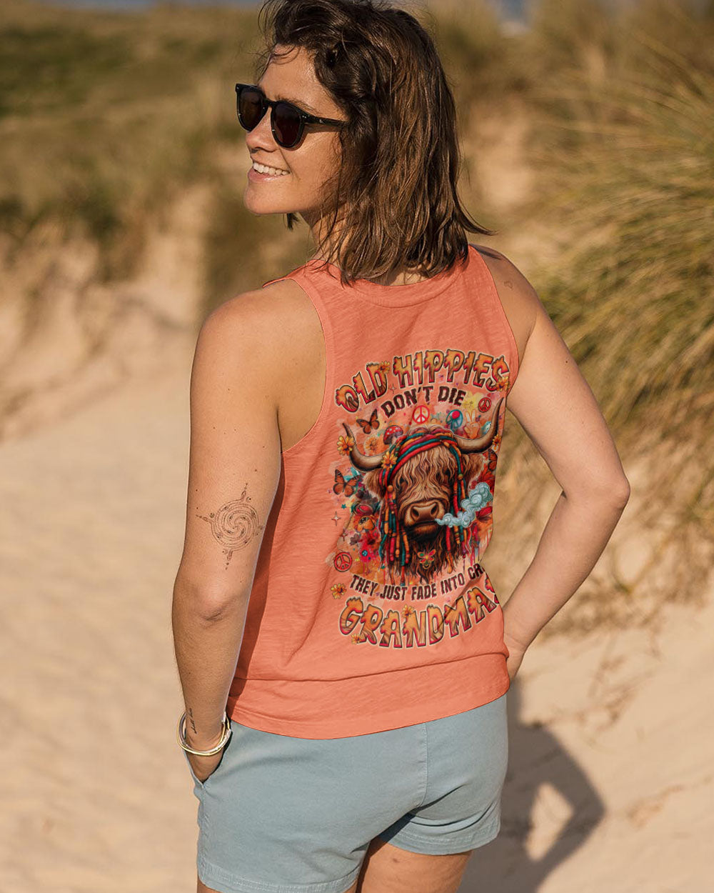 OLD HIPPIES COW ALL OVER PRINT  -  TLNZ1707252