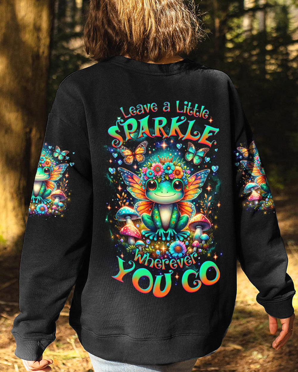 LEAVE A LITTLE SPARKLE WHEREVER YOU GO FROG ALL OVER PRINT - TLNZ1902243