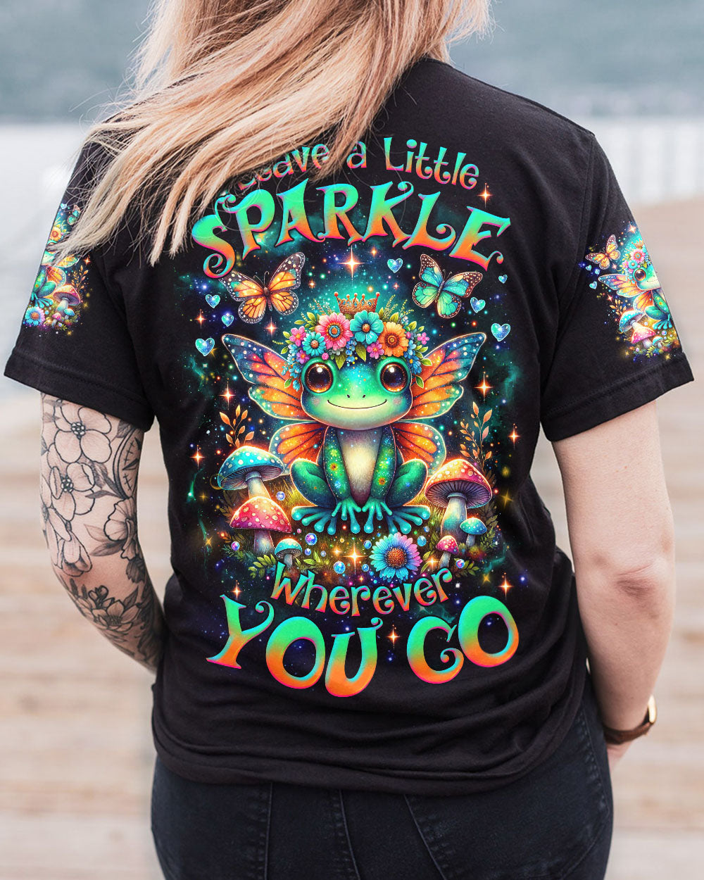 LEAVE A LITTLE SPARKLE WHEREVER YOU GO FROG ALL OVER PRINT - TLNZ1902243