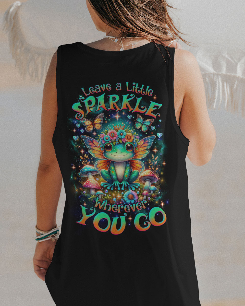LEAVE A LITTLE SPARKLE WHEREVER YOU GO FROG ALL OVER PRINT - TLNZ1902243