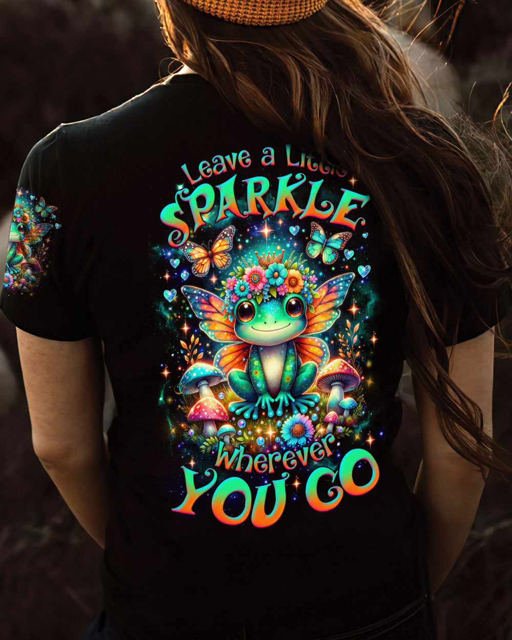 LEAVE A LITTLE SPARKLE WHEREVER YOU GO FROG ALL OVER PRINT - TLNZ1902243