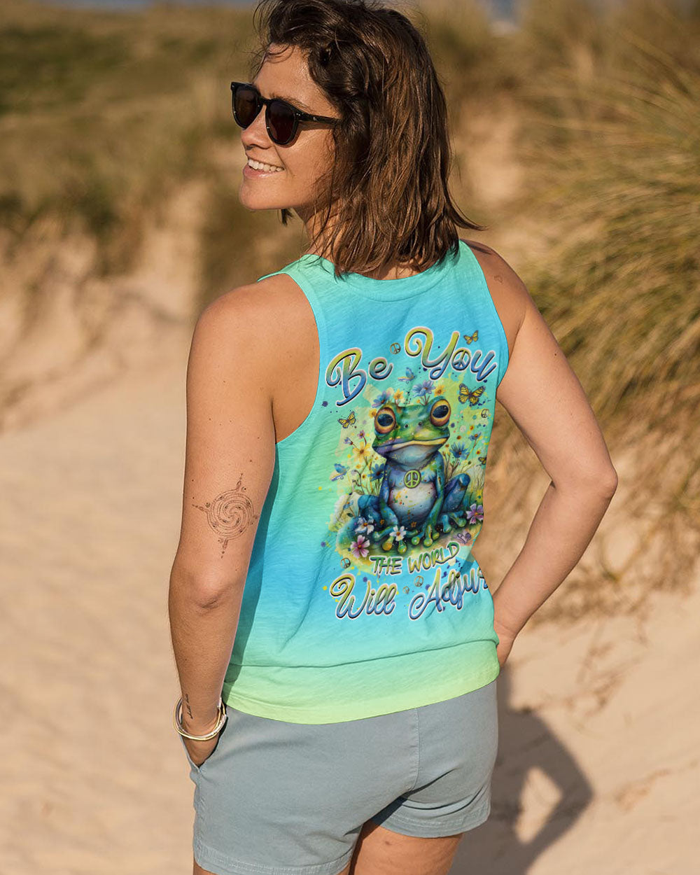 BE YOU THE WORLD WILL ADJUST FROG ALL OVER PRINT - TLNZ2002244