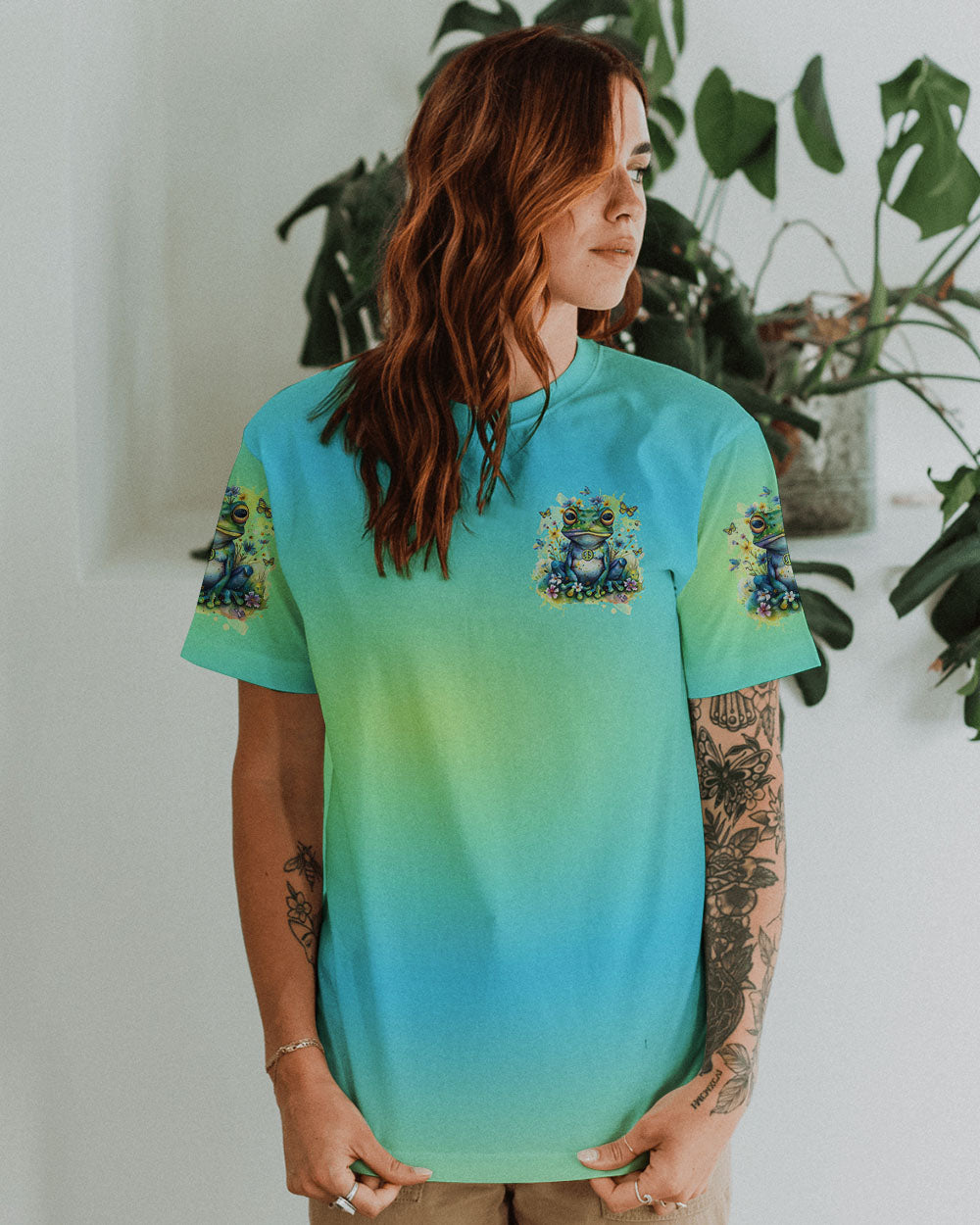 BE YOU THE WORLD WILL ADJUST FROG ALL OVER PRINT - TLNZ2002244