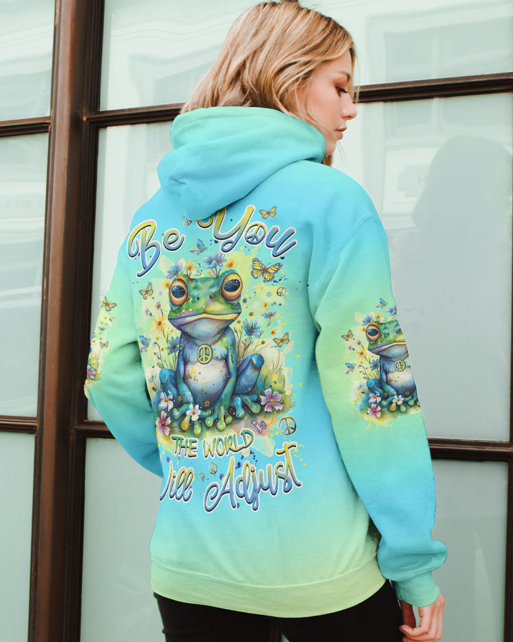 BE YOU THE WORLD WILL ADJUST FROG ALL OVER PRINT - TLNZ2002244