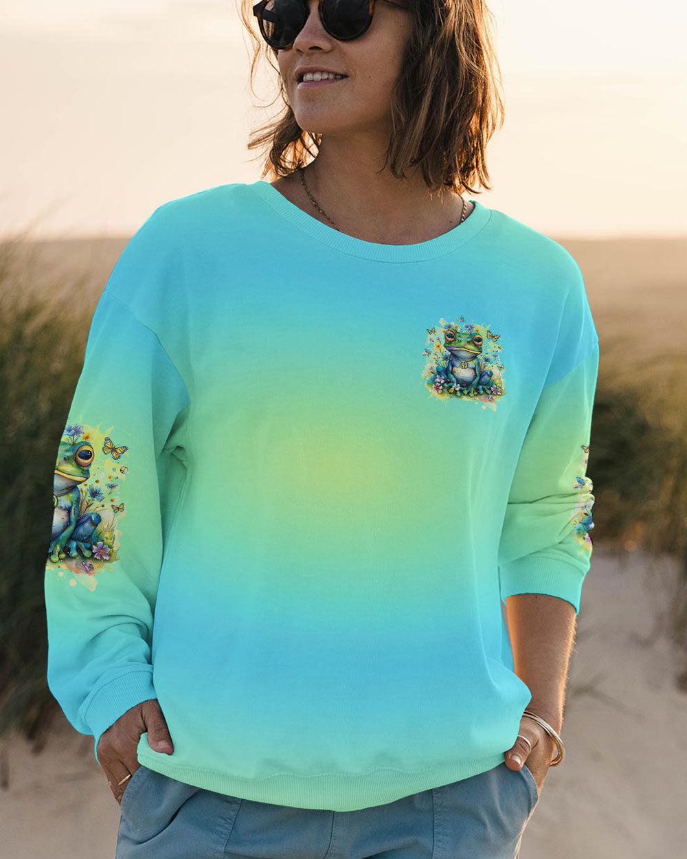BE YOU THE WORLD WILL ADJUST FROG ALL OVER PRINT - TLNZ2002244