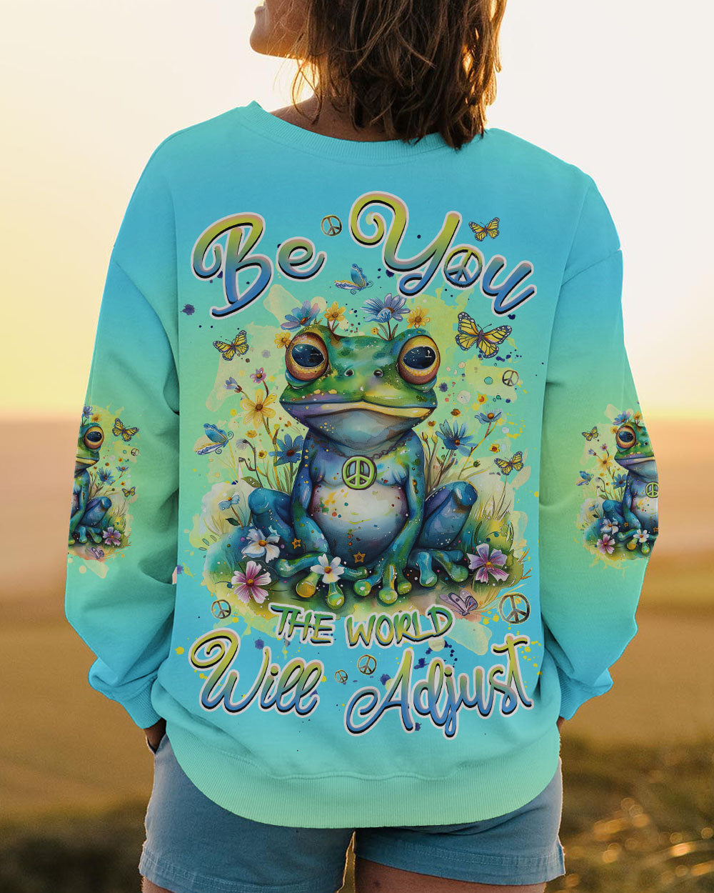 BE YOU THE WORLD WILL ADJUST FROG ALL OVER PRINT - TLNZ2002244