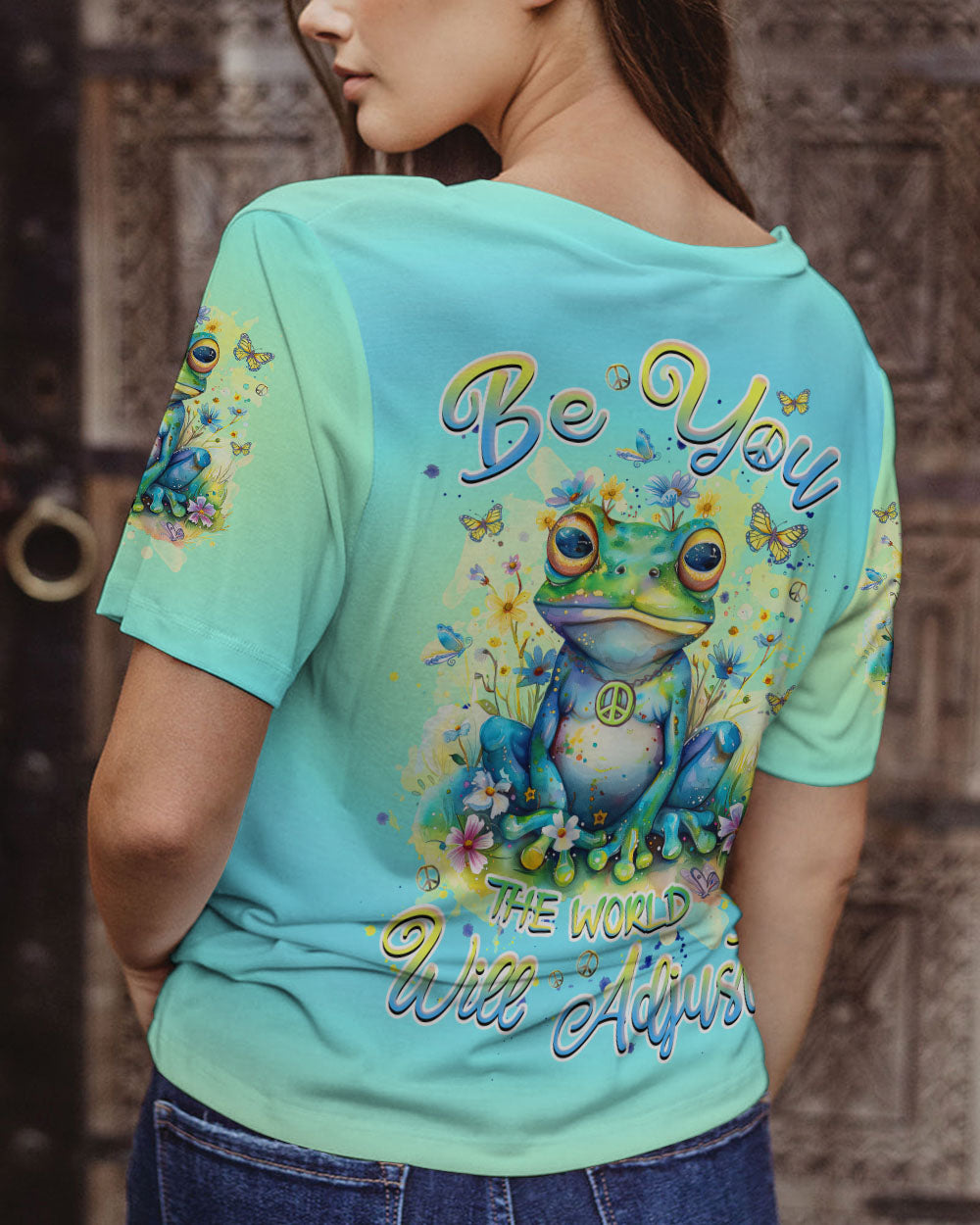 BE YOU THE WORLD WILL ADJUST FROG ALL OVER PRINT - TLNZ2002244