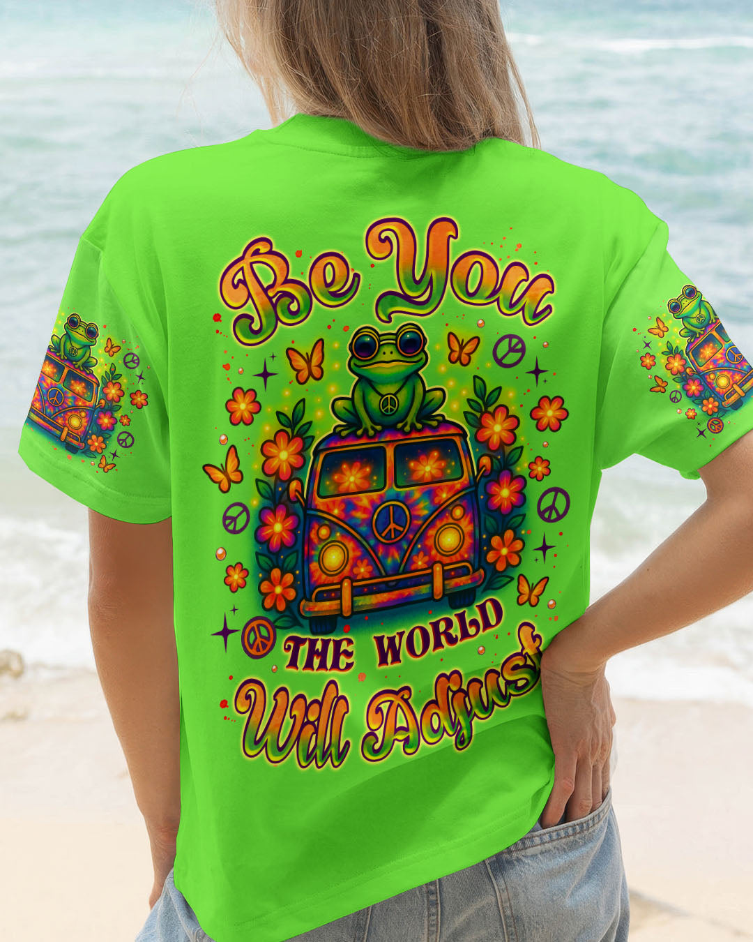 BE YOU THE WORLD WILL ADJUST FROG ALL OVER PRINT - TLNZ2005253