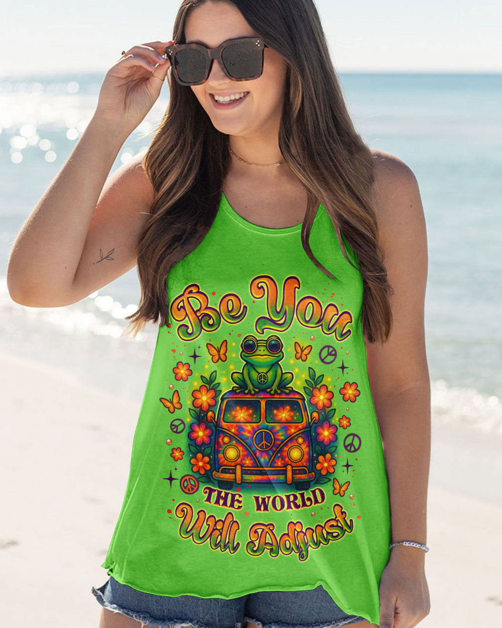 BE YOU THE WORLD WILL ADJUST FROG ALL OVER PRINT - TLNZ2005253