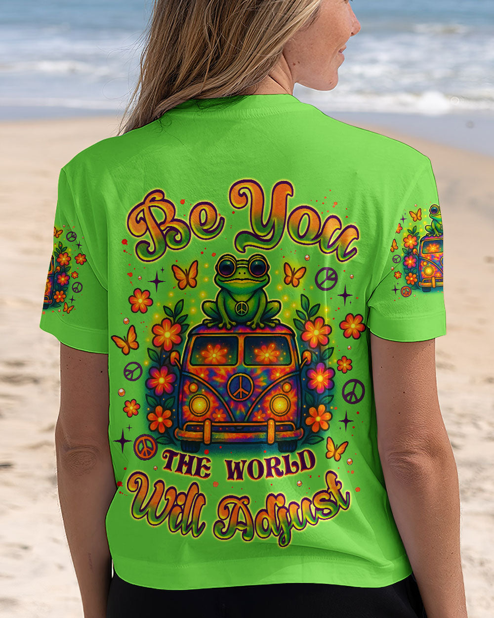 BE YOU THE WORLD WILL ADJUST FROG ALL OVER PRINT - TLNZ2005253