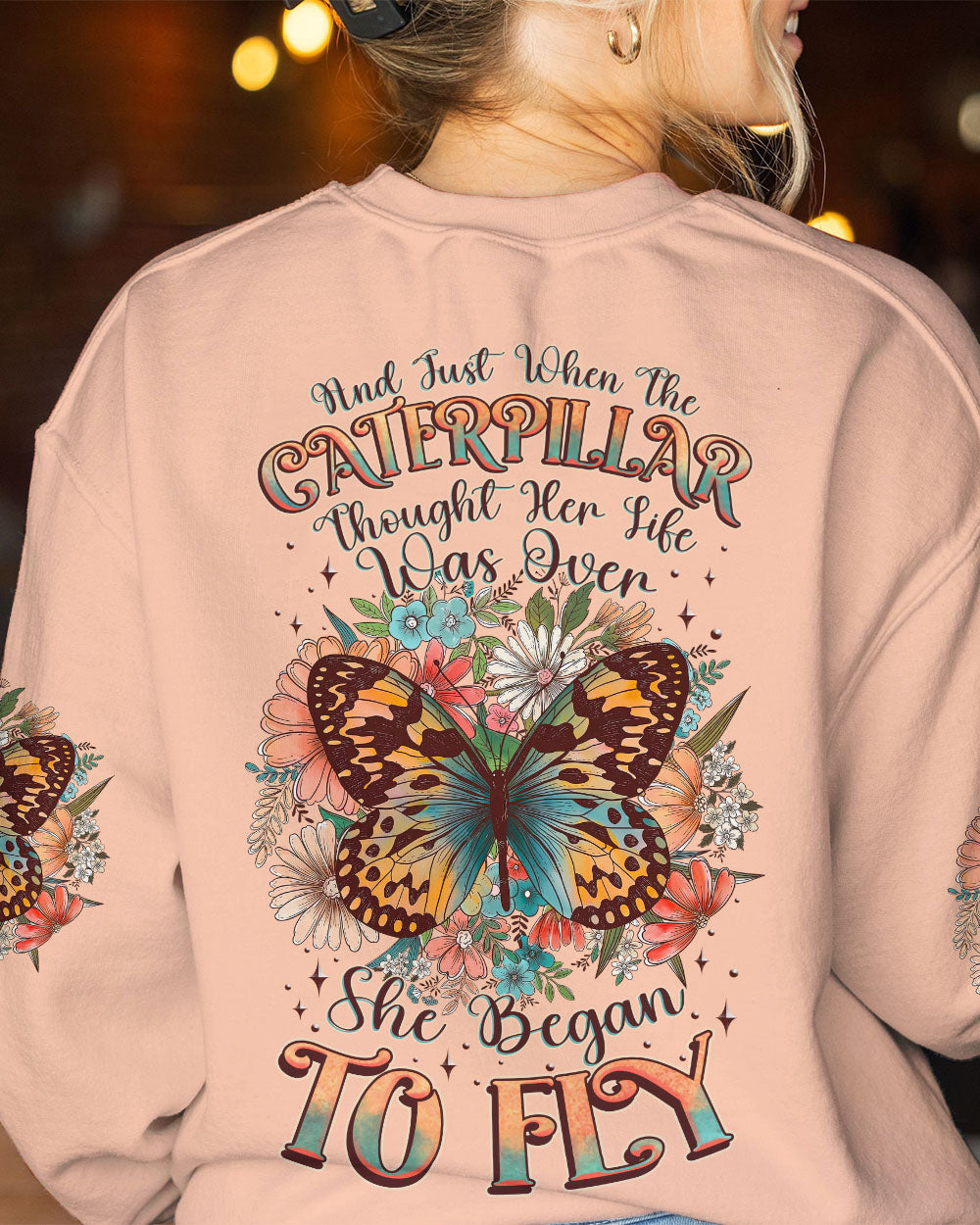 SHE BEGAN TO FLY BUTTERFLY ALL OVER PRINT - TLNZ2007231