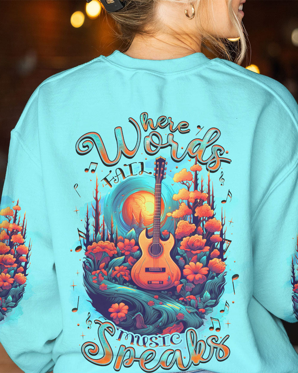 WHERE WORDS FAIL MUSIC SPEAKS GUITAR ALL OVER PRINT - TLNZ2206232