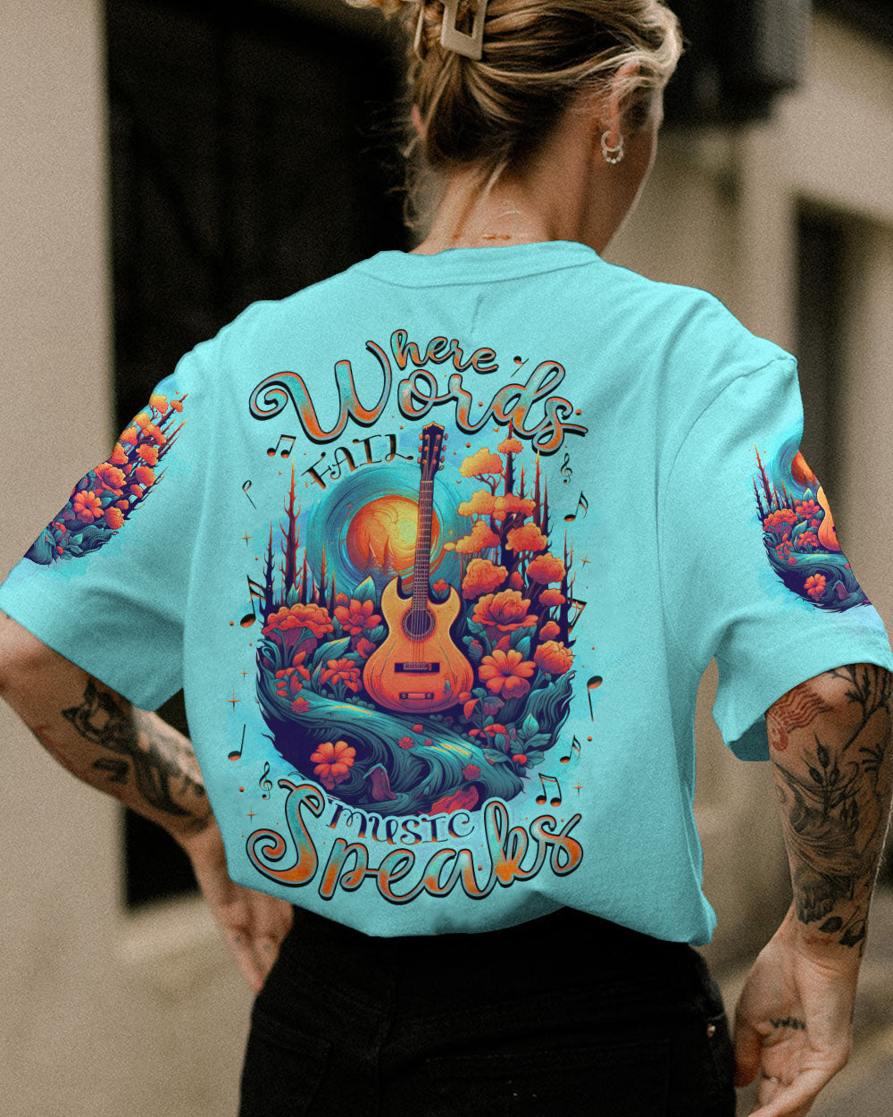 WHERE WORDS FAIL MUSIC SPEAKS GUITAR ALL OVER PRINT - TLNZ2206232