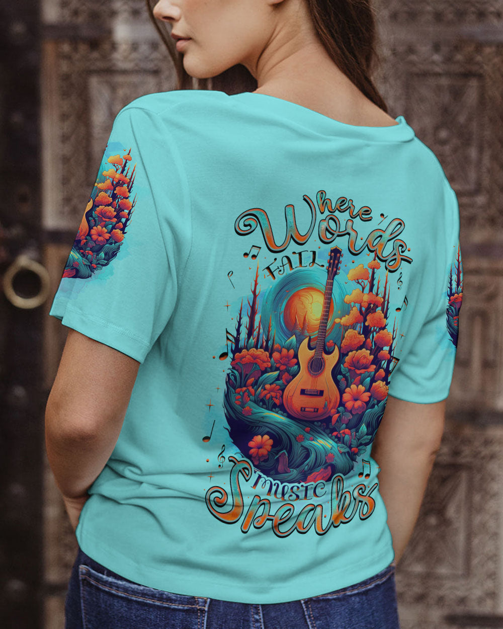 WHERE WORDS FAIL MUSIC SPEAKS GUITAR ALL OVER PRINT - TLNZ2206232