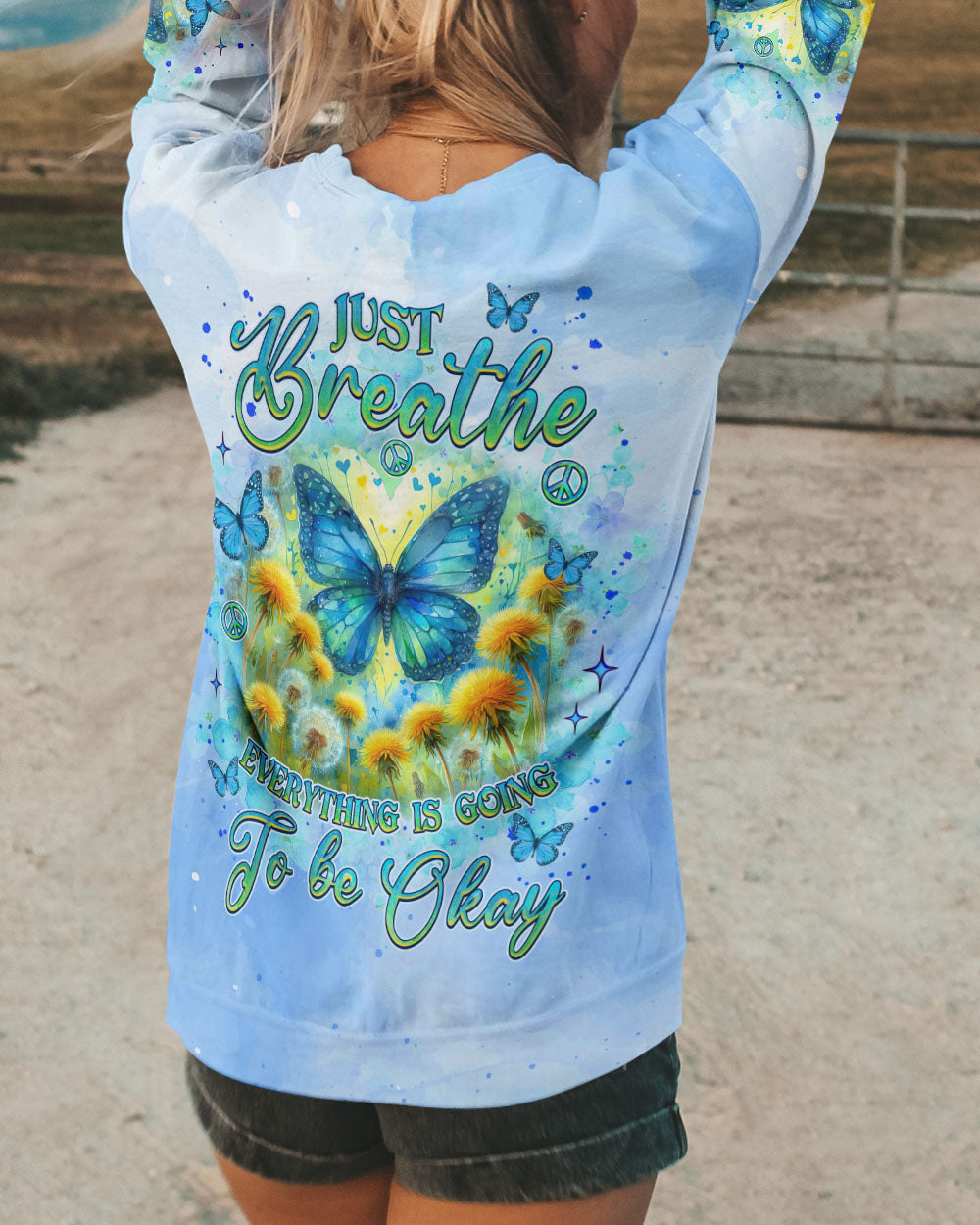 JUST BREATHE BUTTERFLY ALL OVER PRINT - TLNZ2304252