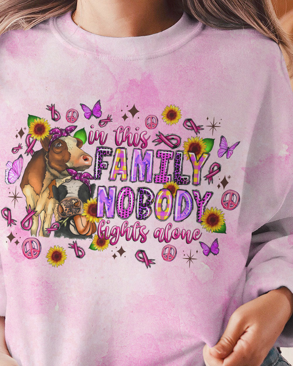 IN THIS FAMILY NOBODY FIGHTS ALONE COW ALL OVER PRINT - TLNZ2308231