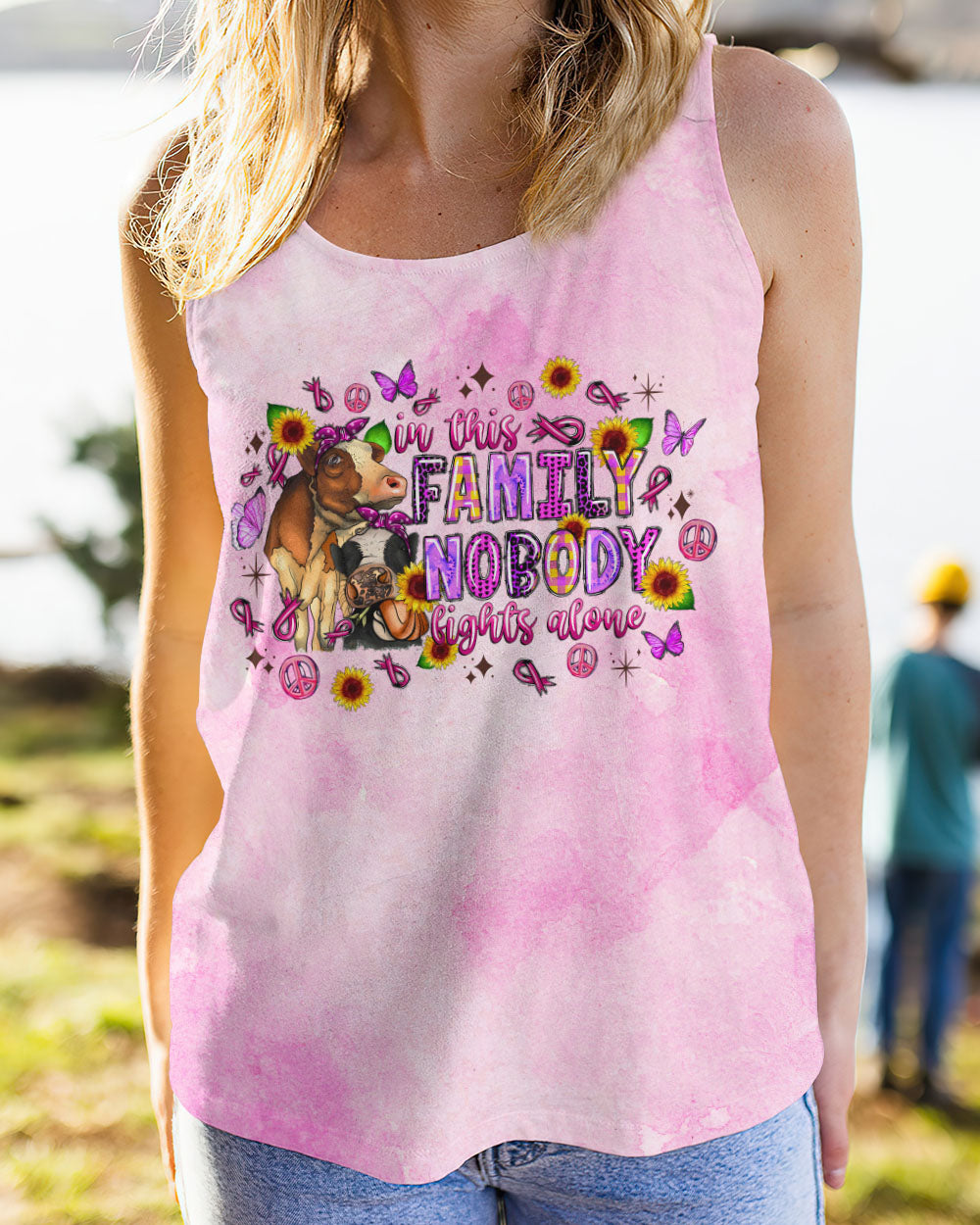 IN THIS FAMILY NOBODY FIGHTS ALONE COW ALL OVER PRINT - TLNZ2308231