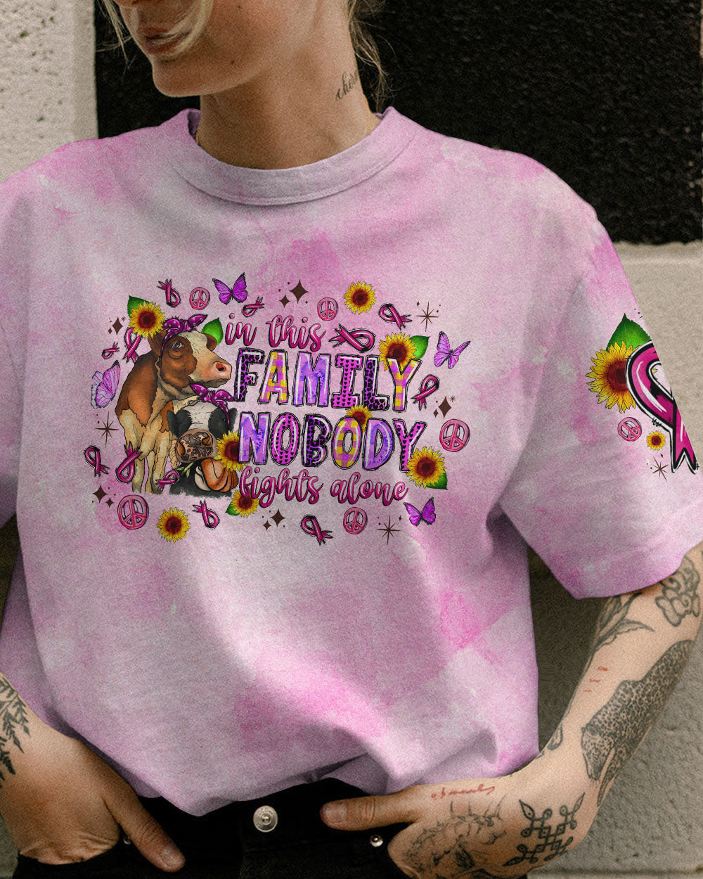 IN THIS FAMILY NOBODY FIGHTS ALONE COW ALL OVER PRINT - TLNZ2308231