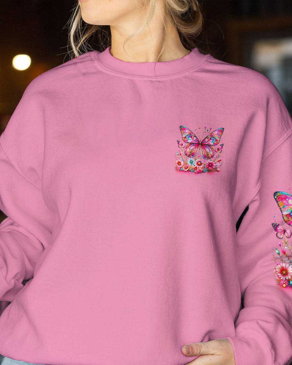 SHE BEGAN TO FLY BUTTERFLY FLORAL ALL OVER PRINT - TLNZ2311234