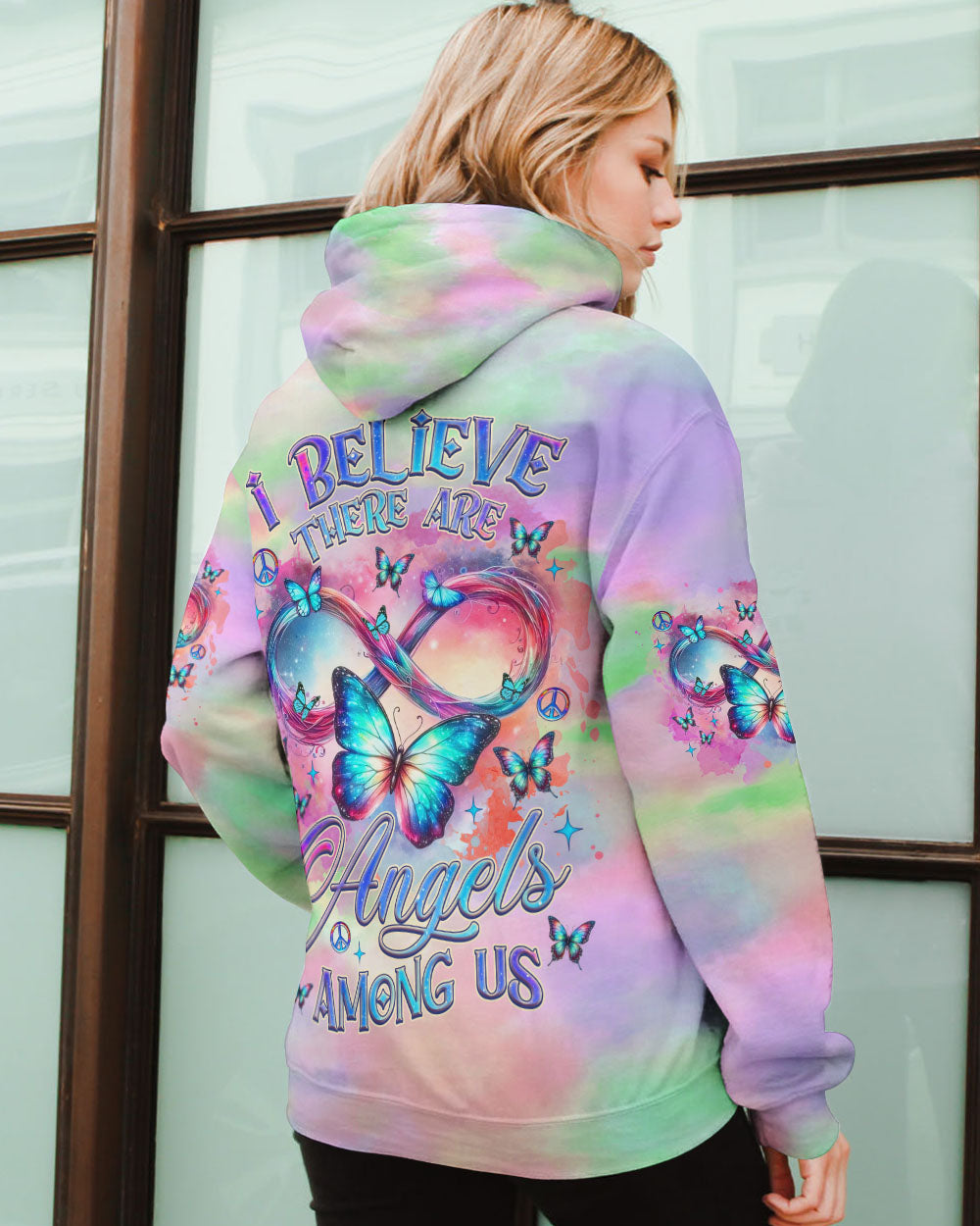 I BELIEVE THERE ARE ANGELS AMONG US BUTTERFLY ALL OVER PRINT - TLNZ2311242