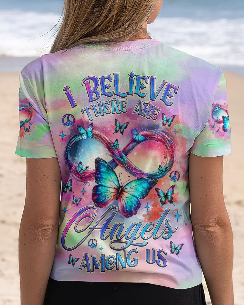 I BELIEVE THERE ARE ANGELS AMONG US BUTTERFLY ALL OVER PRINT - TLNZ2311242