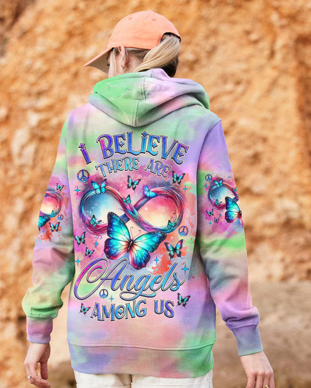 I BELIEVE THERE ARE ANGELS AMONG US BUTTERFLY ALL OVER PRINT - TLNZ2311242
