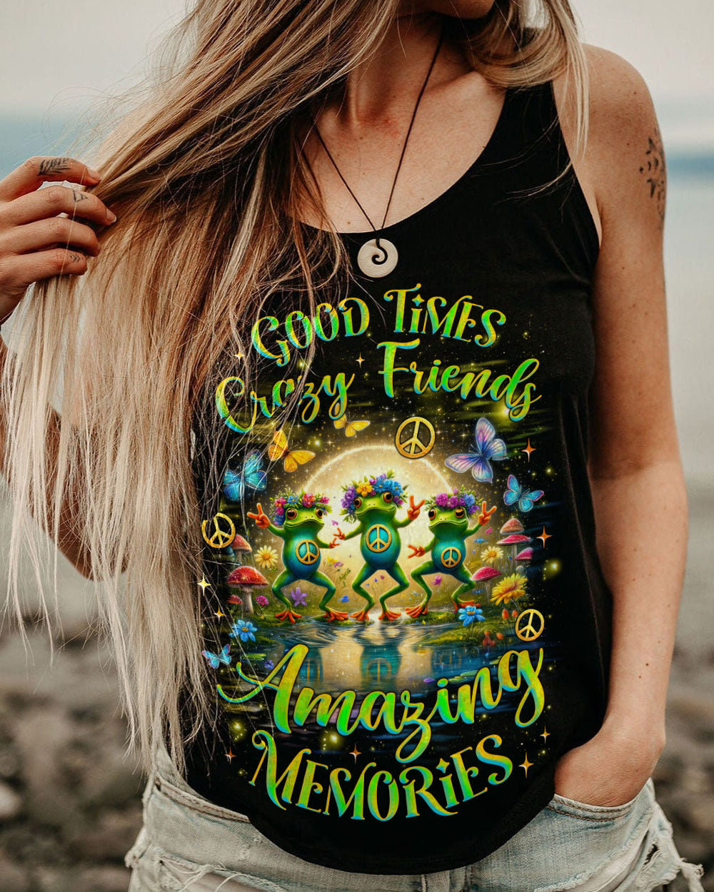 GOOD TIMES CRAZY FRIEND FROG ALL OVER PRINT - TLNZ2406241