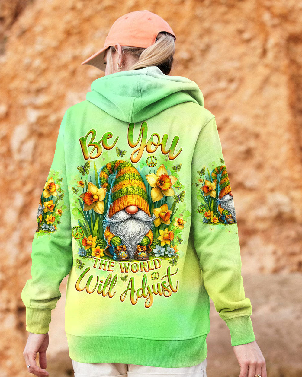 BE YOU THE WORLD WILL ADJUST GNOME  ALL OVER PRINT - TLNZ2410243