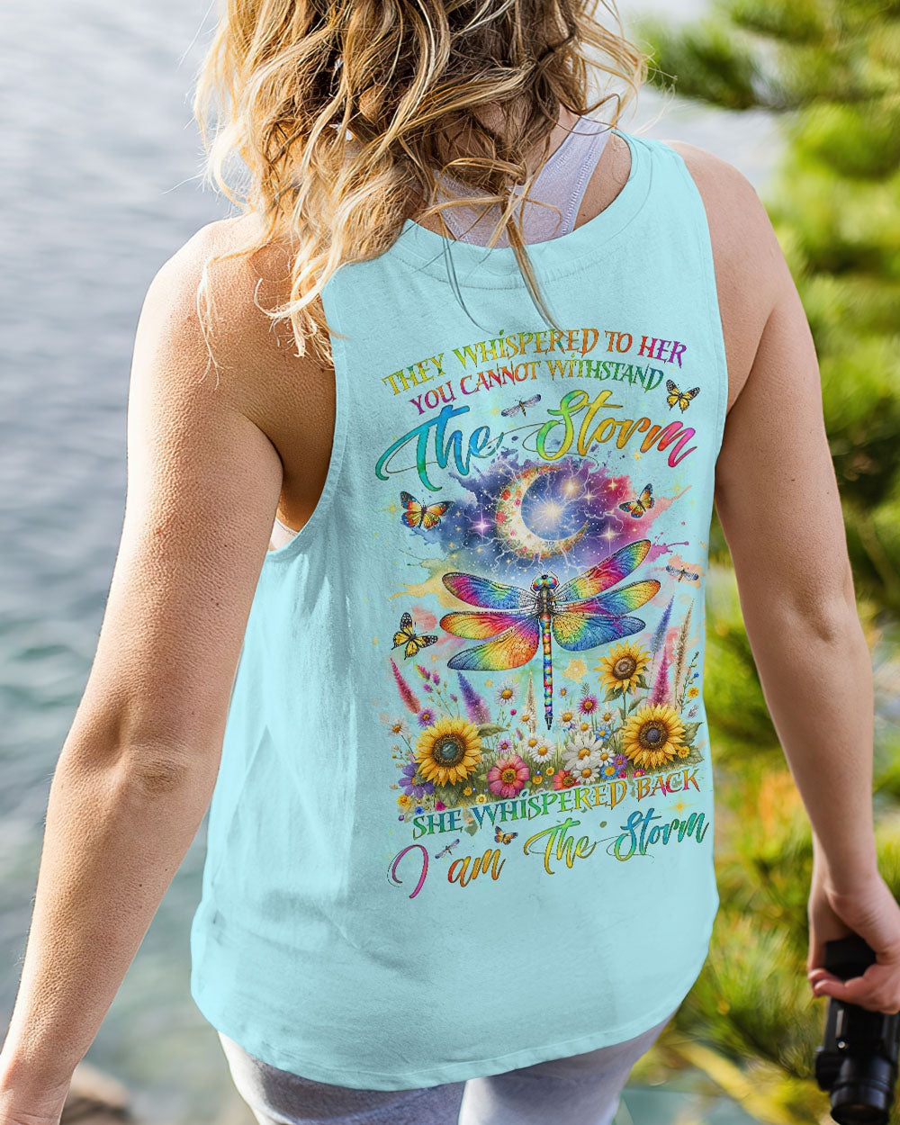 I AM THE STORM DRAGONFLY CRESCENT MOON FLORAL ALL OVER PRINT - TLNZ2411231