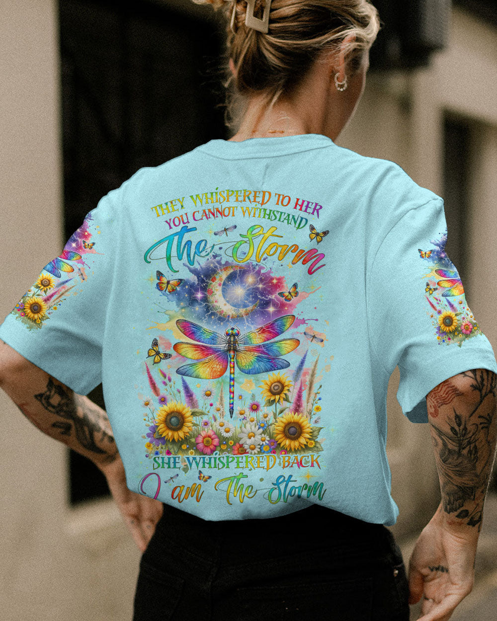 I AM THE STORM DRAGONFLY CRESCENT MOON FLORAL ALL OVER PRINT - TLNZ2411231