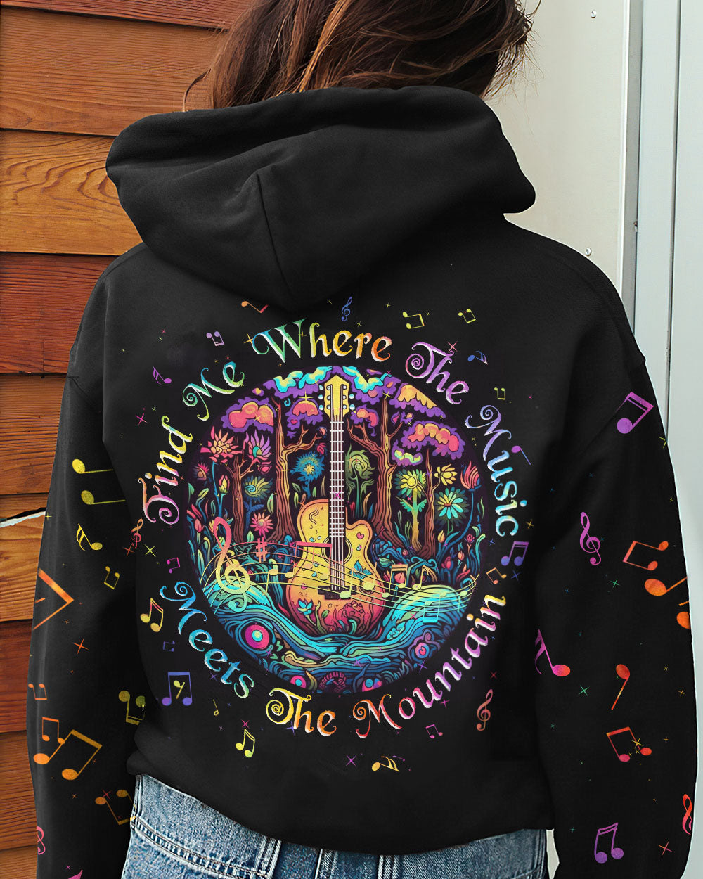 FIND ME WHERE THE MUSIC MEETS THE MOUNTAIN GUITAR ALL OVER PRINT - TLNZ2605233