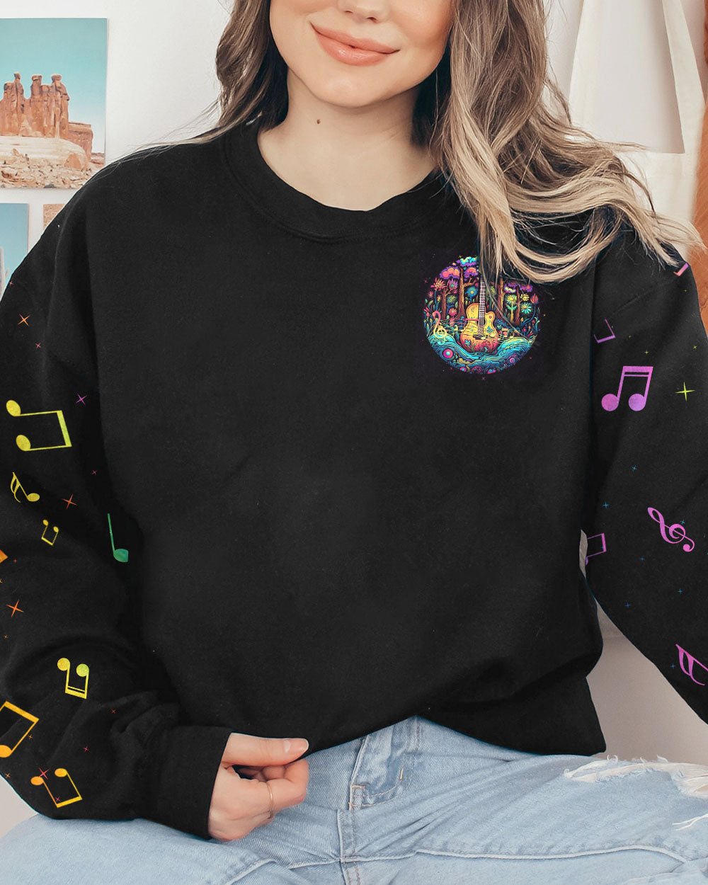 FIND ME WHERE THE MUSIC MEETS THE MOUNTAIN GUITAR ALL OVER PRINT - TLNZ2605233