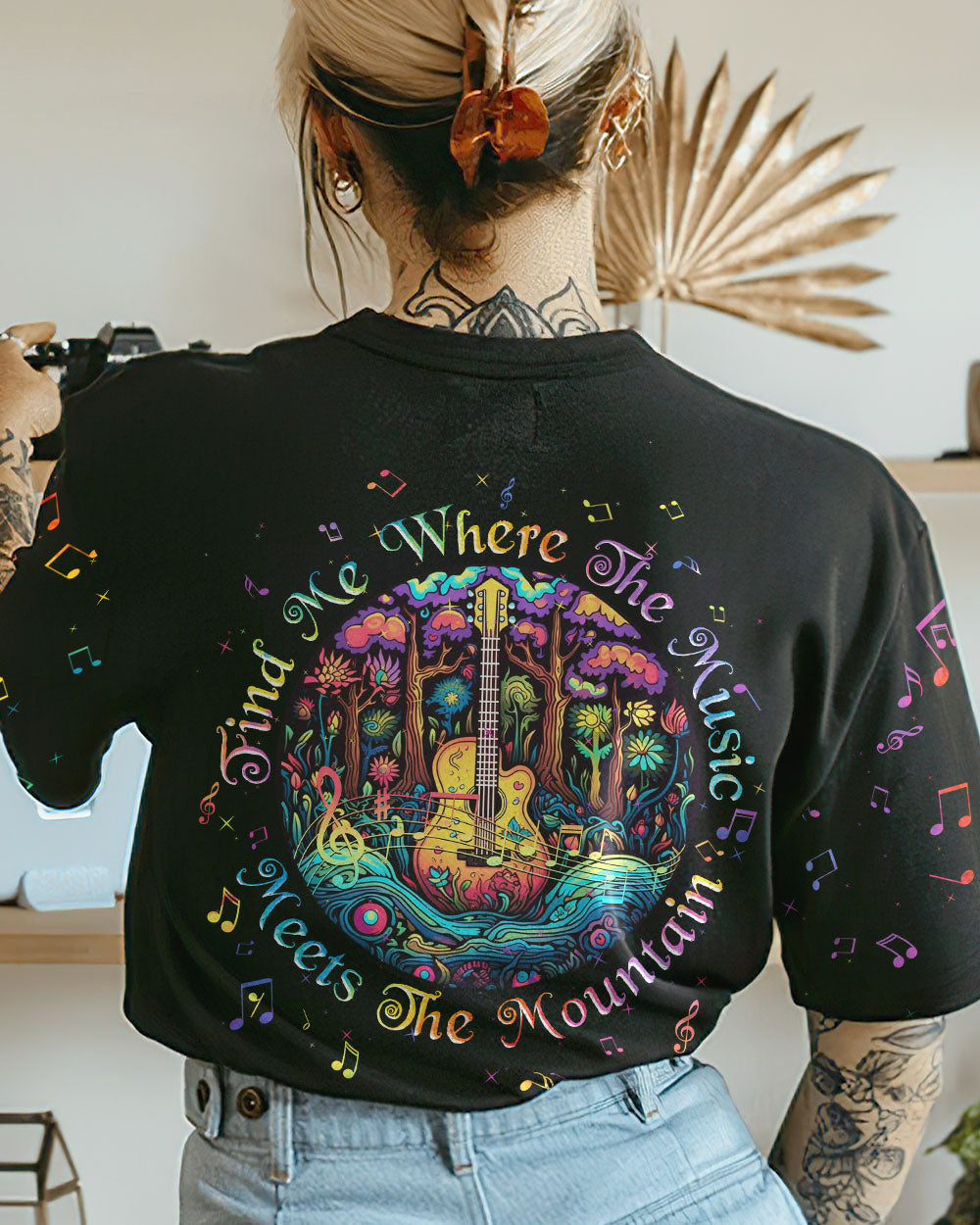 FIND ME WHERE THE MUSIC MEETS THE MOUNTAIN GUITAR ALL OVER PRINT - TLNZ2605233
